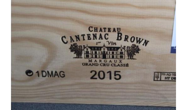 kist inh 1 fles à 3l wijn, Chateau Cantenac Brown, Margaux, 2015